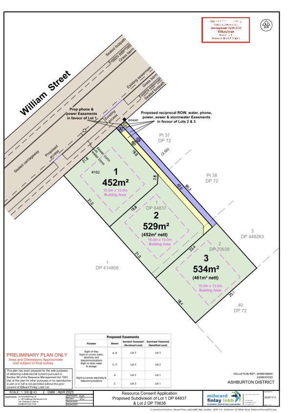 162 William Street — Approved Subdivision Plan